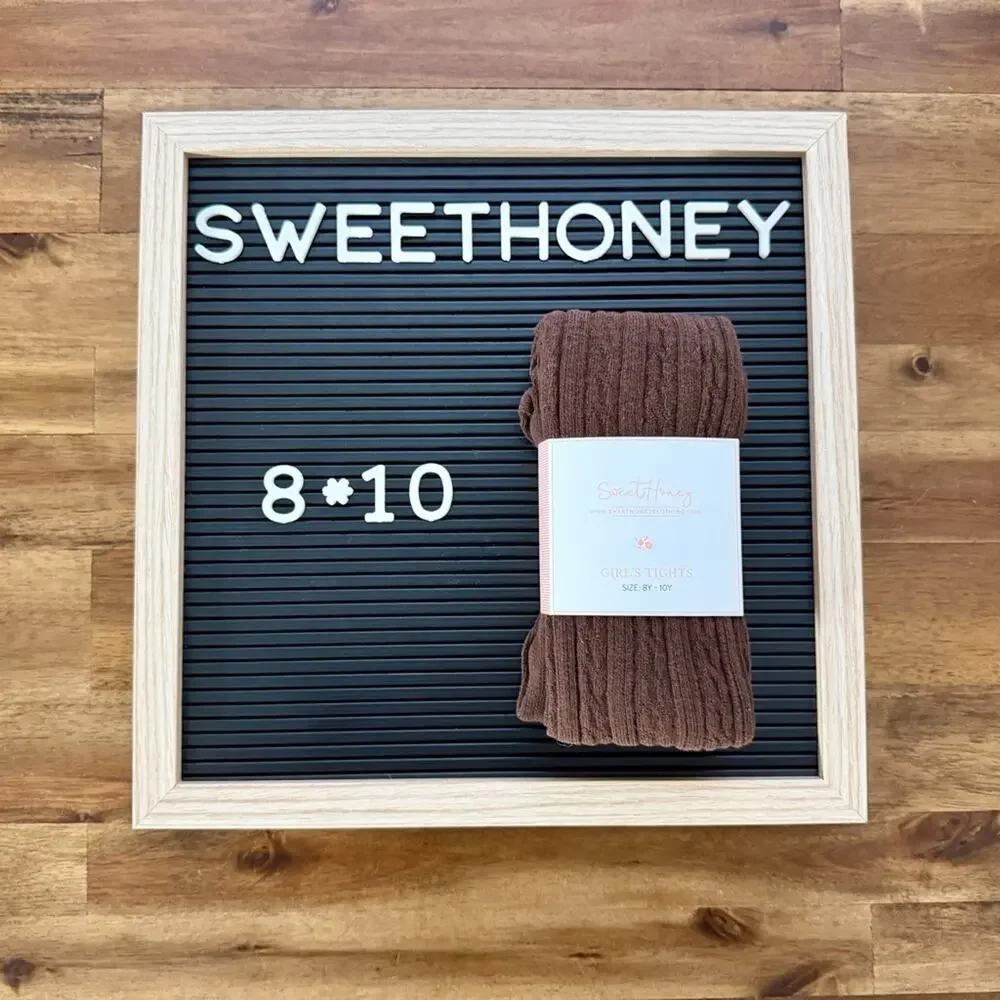 NEW SweetHoney Cable Knit Brown Girls Tights 8/10 Accessories Fall